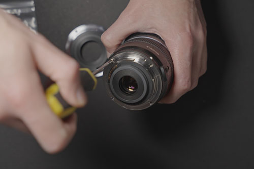 Removing screws from mount of EF-S 10-22mm lens