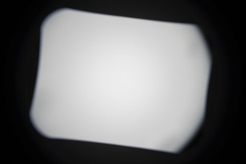 Photo of lightbox taken with Canon EF-S 10-22mm lens with EW-83E hood on full frame at 10mm to show vignetting