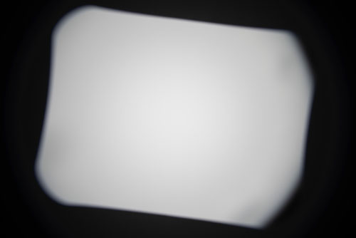 Photo of lightbox taken with Canon EF-S 10-22mm lens with EW-83E hood on full frame at 11mm to show vignetting