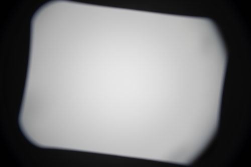 Photo of lightbox taken with Canon EF-S 10-22mm lens with EW-83E hood on full frame at 12mm to show vignetting