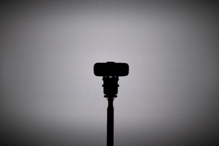 Photo showing light spread / distribution from unmodified Godox MF12, 1/16 power