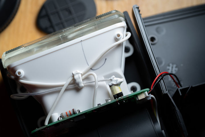 Godox V860II flash with bottom of flash head casing removed