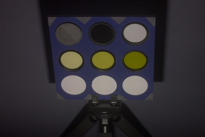 Ultraviolet photo of test target taken with Godox IT30 Pro with Fresnel removed at Full power ISO 400