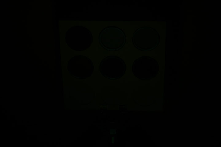 Ultraviolet photo of test target taken with Godox AD100 Pro at full power ISO 400