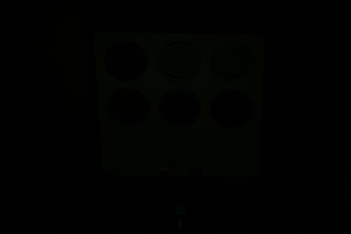 Ultraviolet photo of test target taken with Godox V1 at full power ISO 400