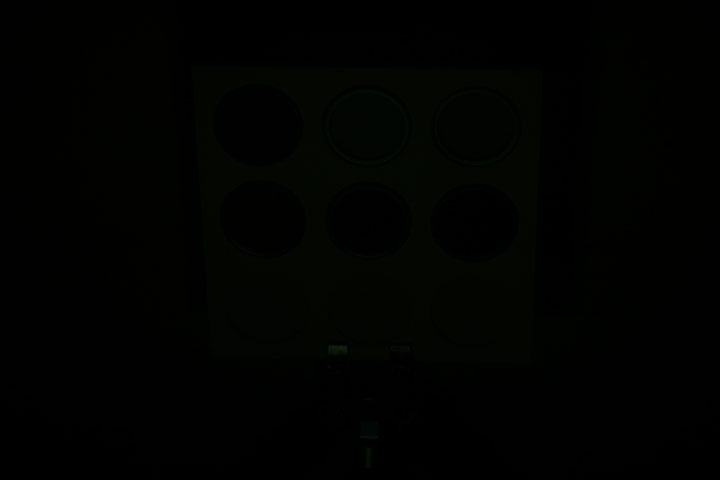 Ultraviolet photo of test target taken with Godox V860II at full power ISO 400