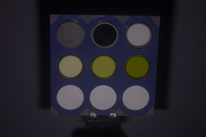 Ultraviolet photo of test target taken with Godox TT350, Wide, Full power, ISO 400