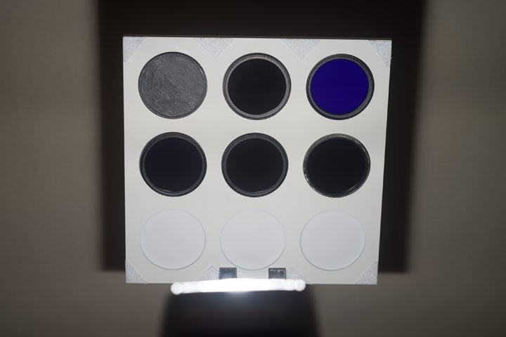 Ultraviolet photo of test target taken with Godox V860II, Wide, 1/128 power, ISO 100