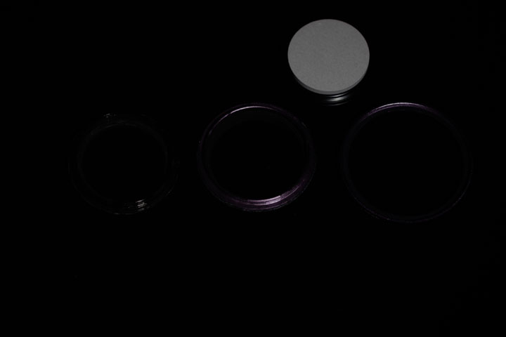 Photo of filter rings after painting with Black 2.0 paint, shot in full spectrum