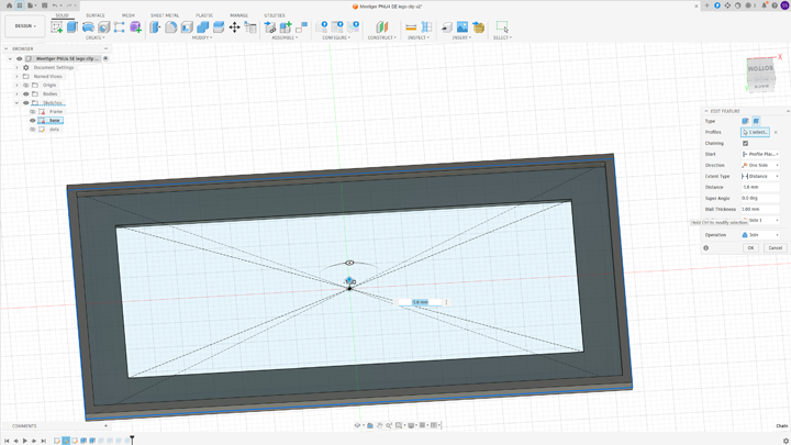 Wall height and thickness in Fusion design