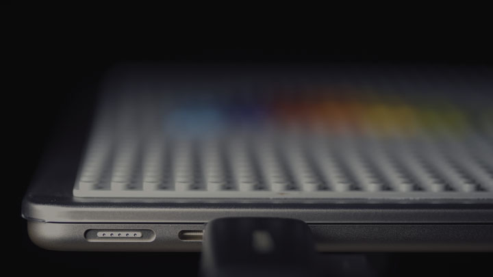 With an SD card reader plugged into one USB-C socket, the other socket is inaccessible