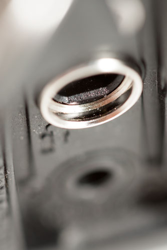 Remote shutter release cable socket on Canon 5D MkII camera