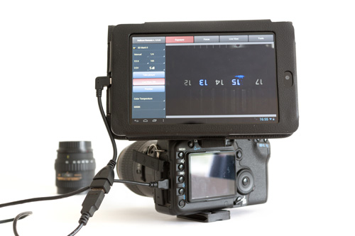 Mounting the Nexus 7 tablet to a DSLR hot shoe liveview on tablet