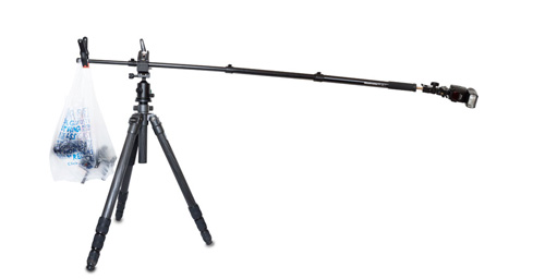 Using a monopod as a tripod boom arm