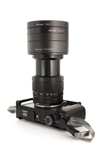 Fujifilm X-A1 camera with 16-50mm lens at around 50mm and stacked Sonia close-up lenses attached