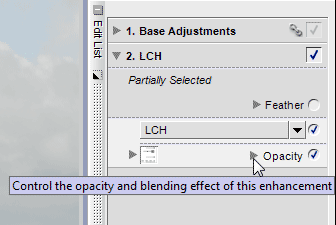 Capture NX Edit List palette