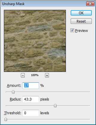 Unsharp Mask settings to apply Local Contrast Enhancement